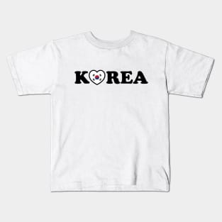 Korea Love Heart Flag Kids T-Shirt